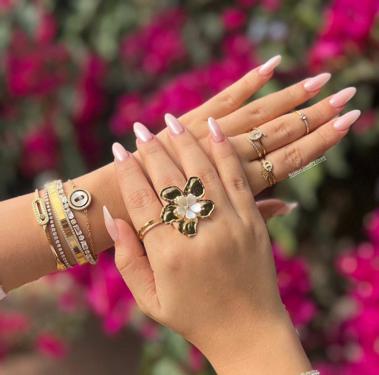 Bague Bloom Nacrée