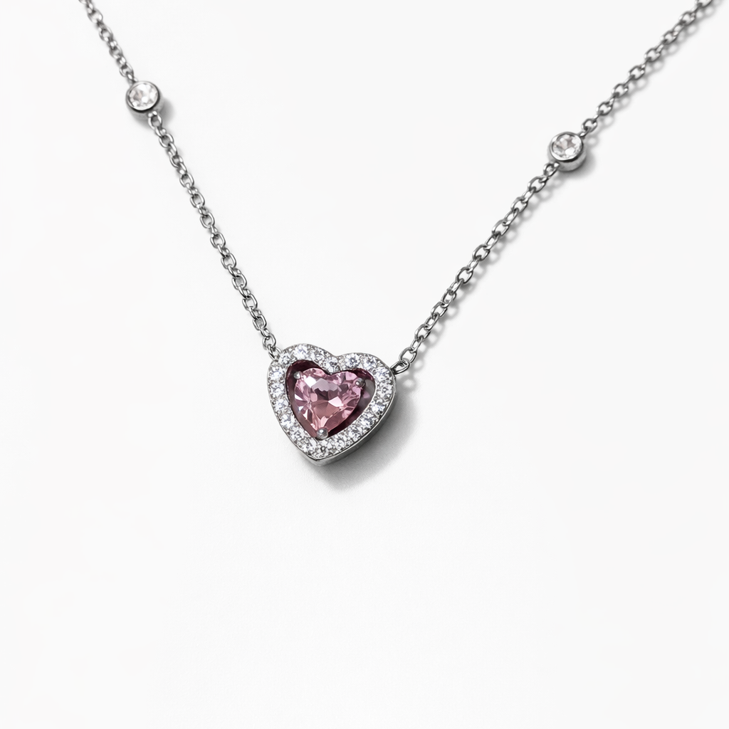 Cadeau-femme-couple-collier-coeur-argente-rose