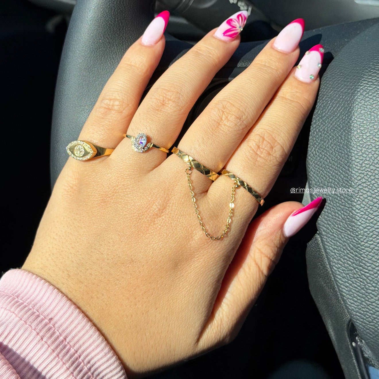Bague double chaine