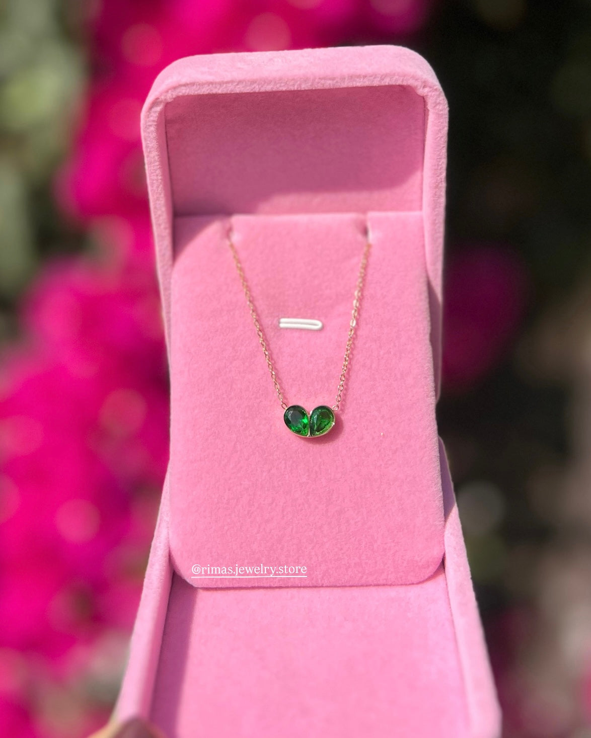 Collier Gouttes Émeraudes