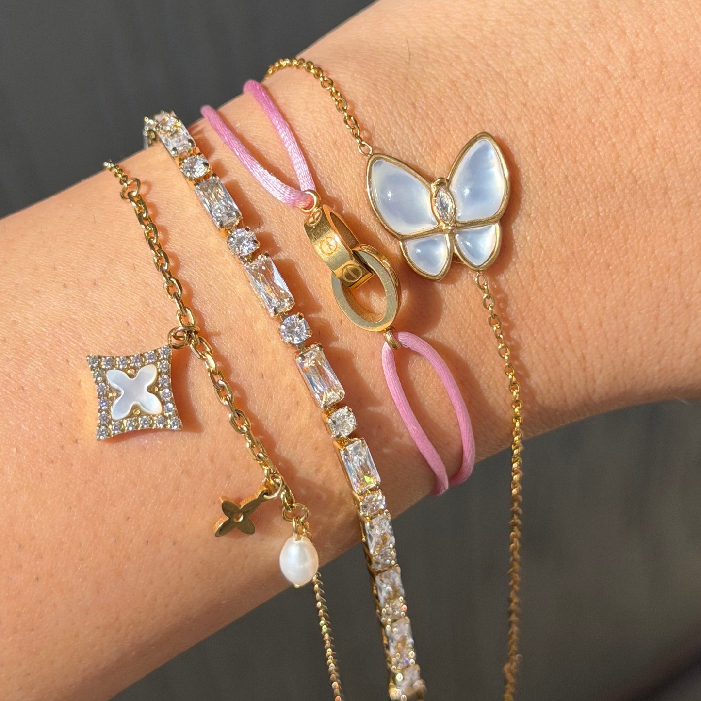 Bracelet Cordon Rose