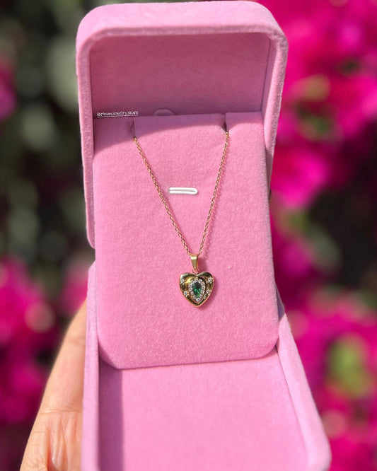 Collier Coeur Émeraude