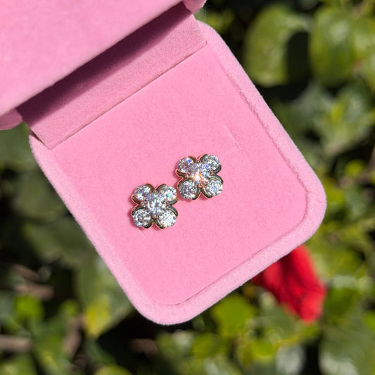 Boucles puces Fleur Brillantes