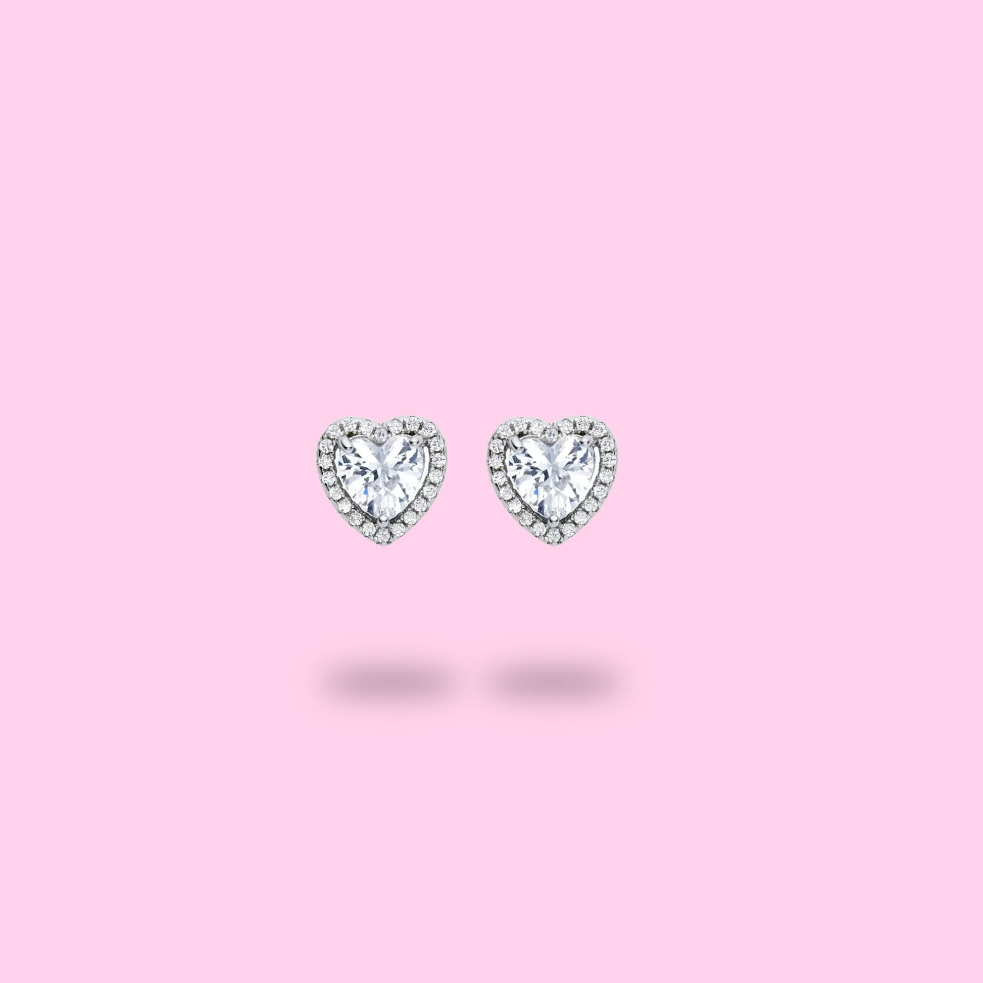 Boucles d'Oreilles Cœurs Surélevés Argent