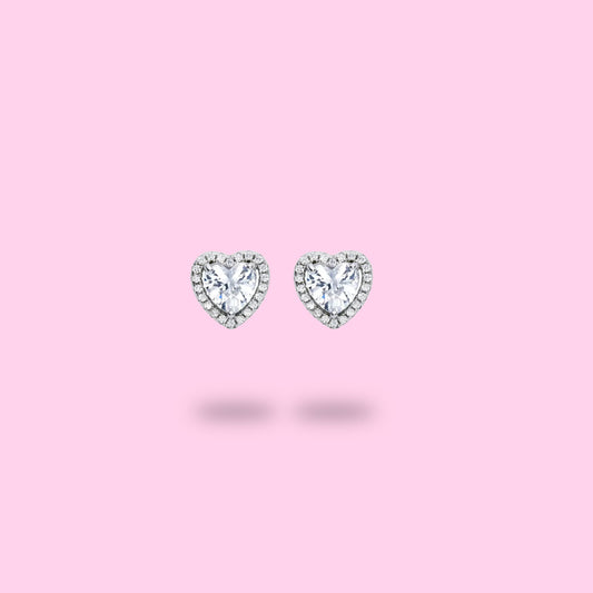 Boucles d'Oreilles Cœurs Surélevés Argent