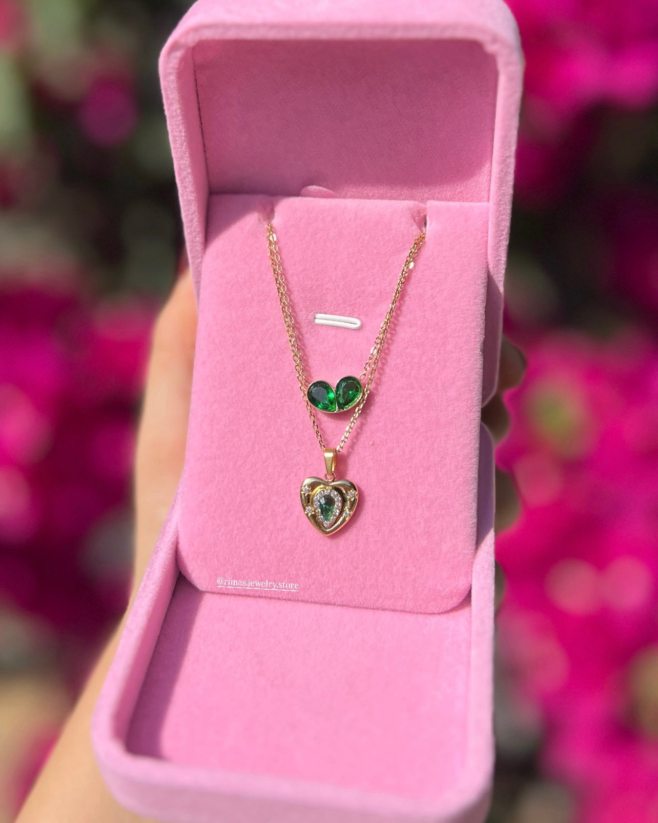 Collier Gouttes Émeraudes