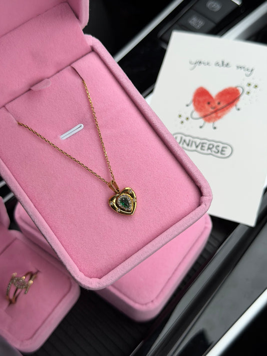 Collier Coeur Émeraude