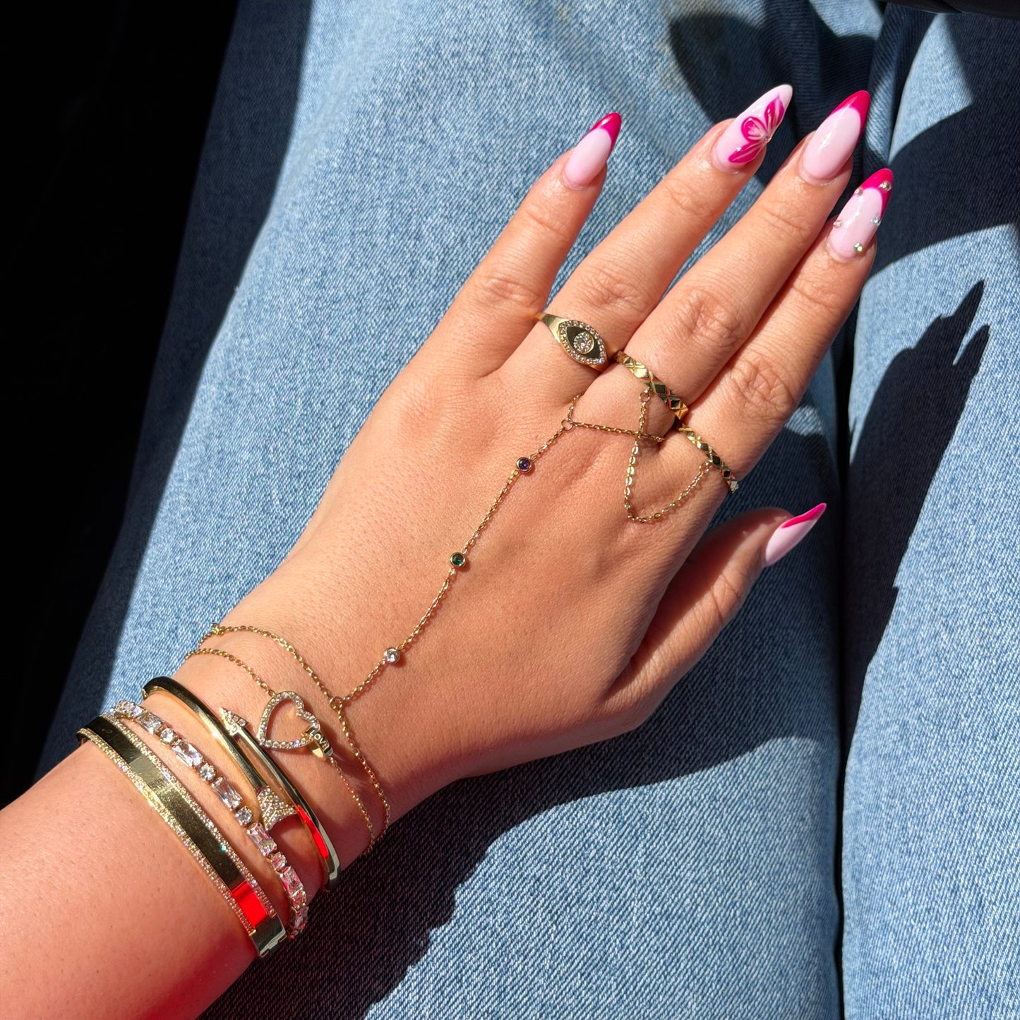 Bague double chaine
