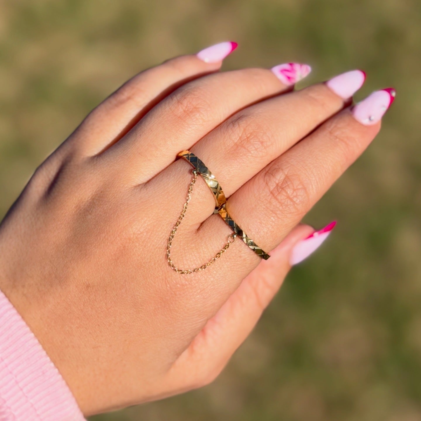Bague double chaine
