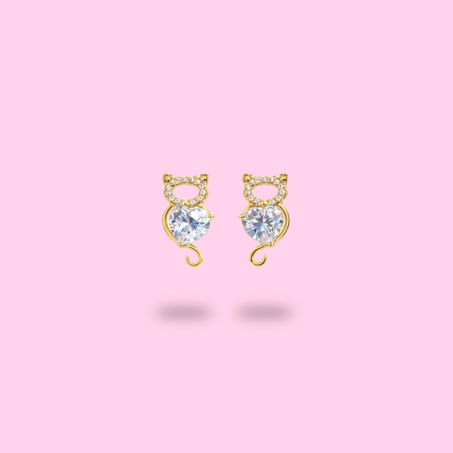 boucles d’oreilles chat acier inoxydable