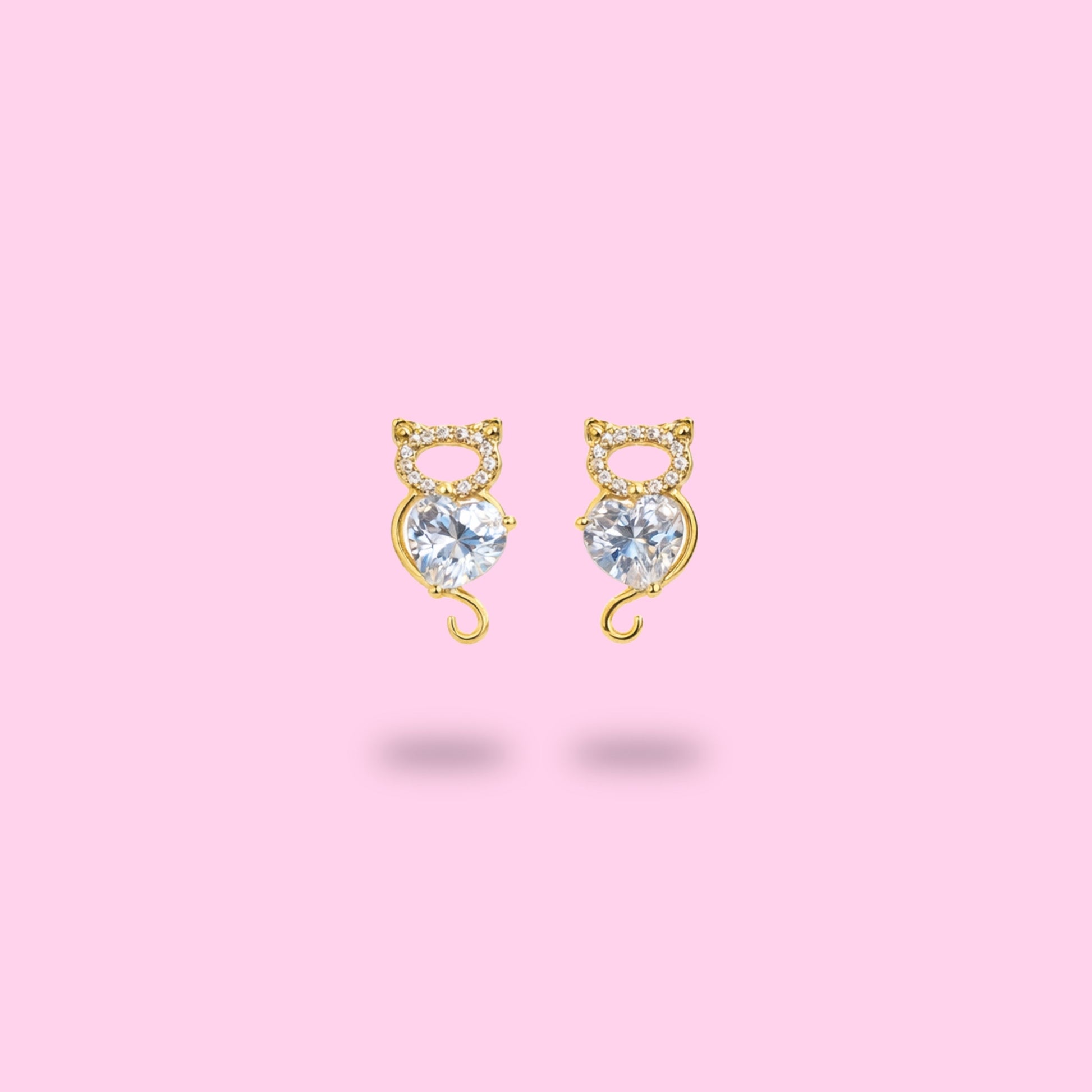 boucles d’oreilles chat acier inoxydable