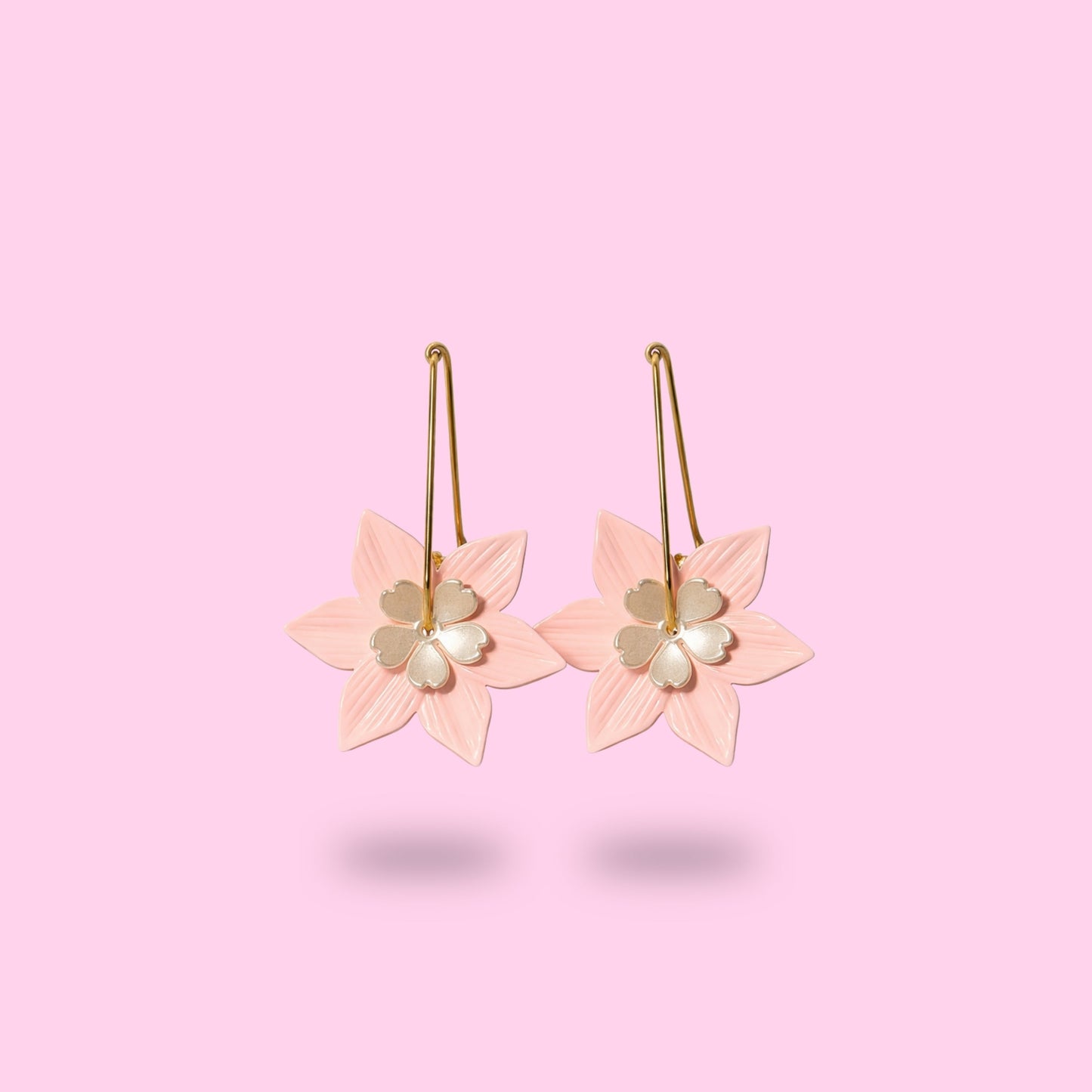 Boucles Doubles Fleurs Rosé