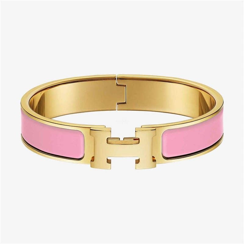 Bracelet style Hermes pink doré
