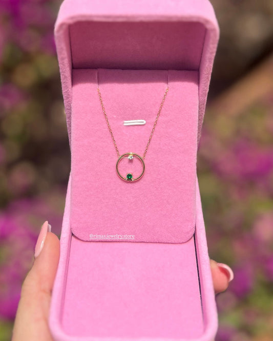 Collier Émeraude Pure en acier inoxydable doré – bijou femme élégant-cadeau pour femme